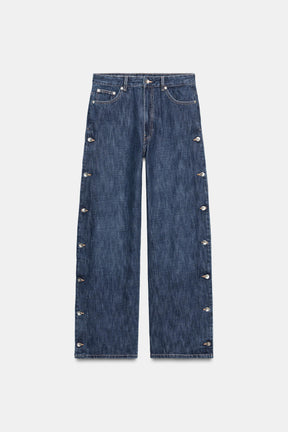 Baggy mid-waist jeans with