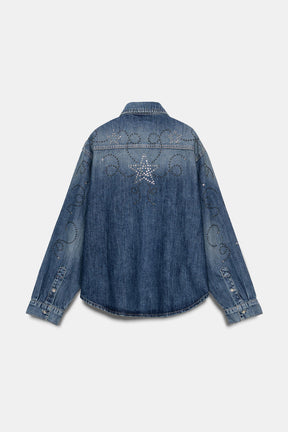STUDDED DENIM SHIRT