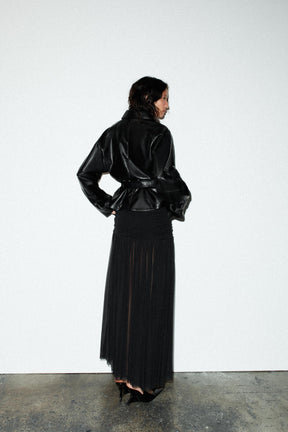 Faux Leather Peplum Jacket