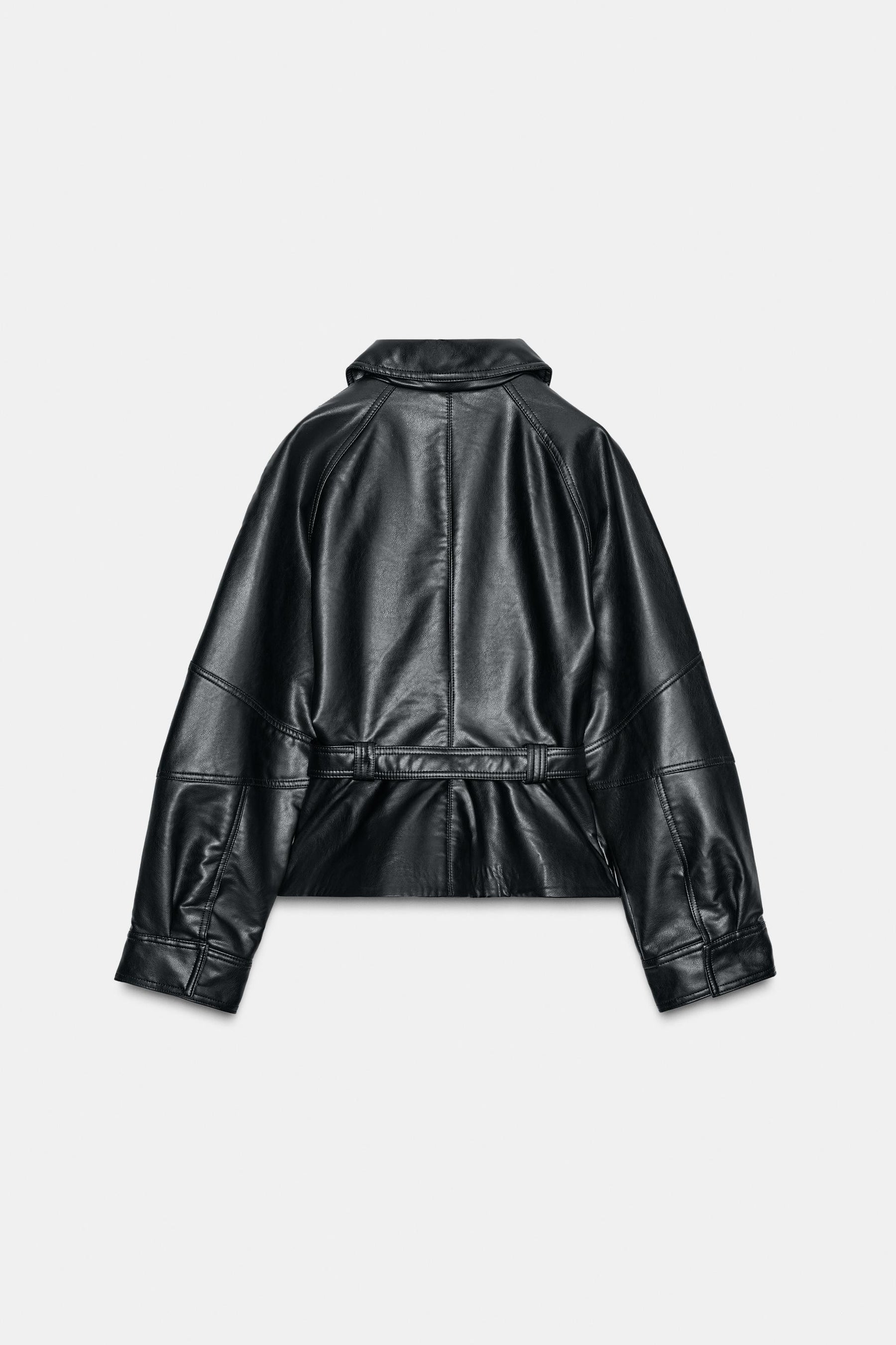 Faux Leather Peplum Jacket