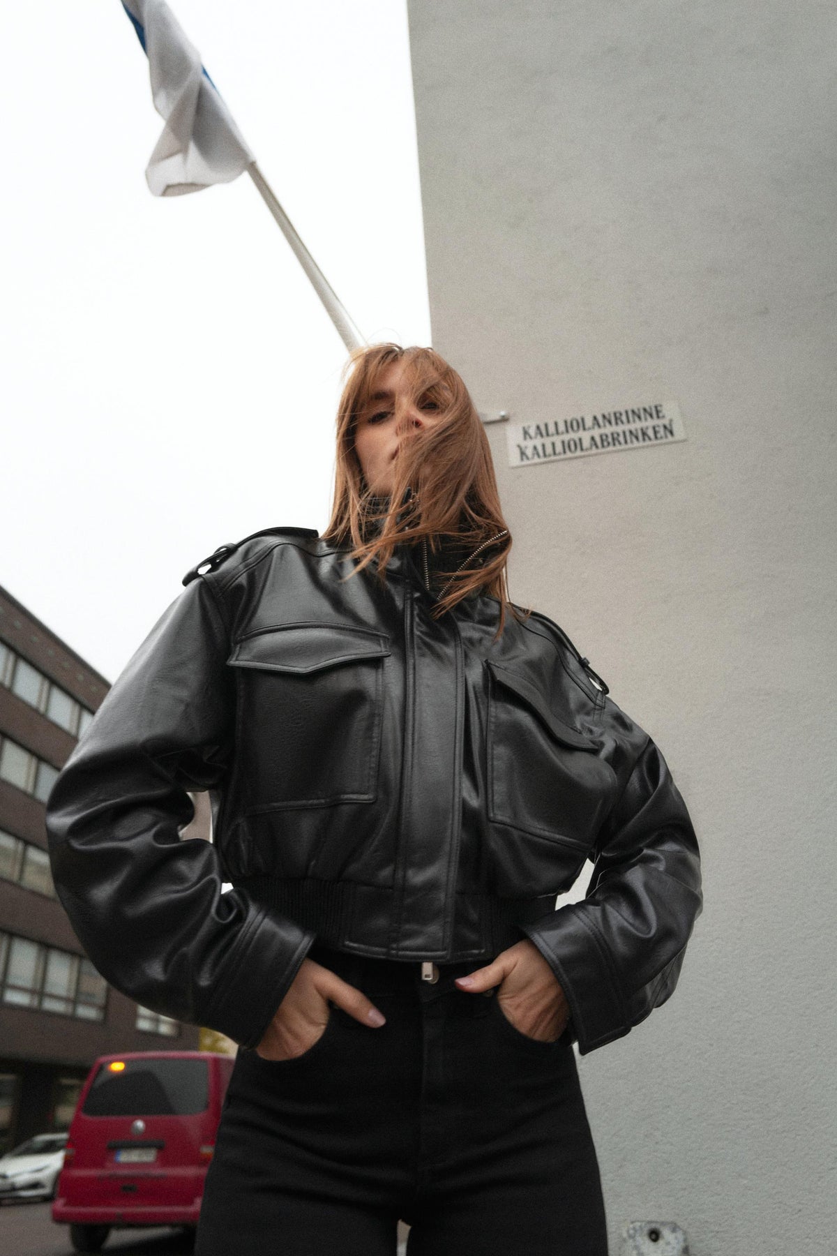 Faux Leather Jacket with