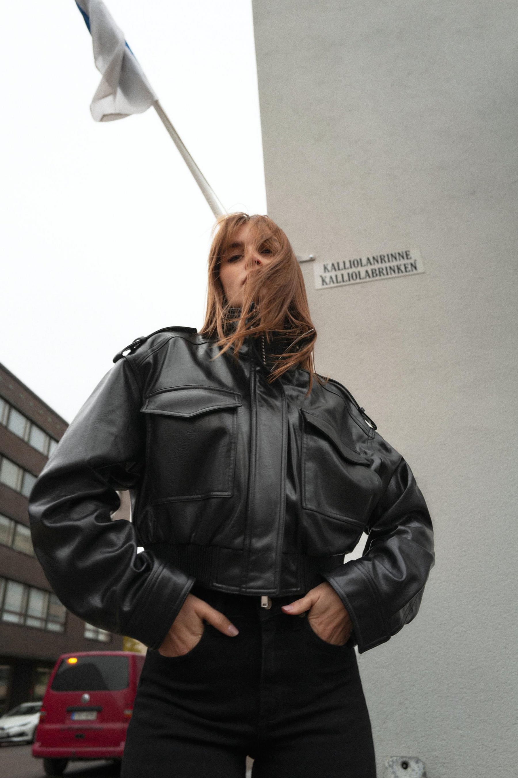 Faux Leather Jacket with