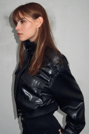 Faux Leather Jacket with