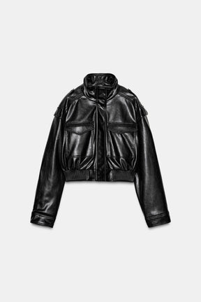 Faux Leather Jacket with