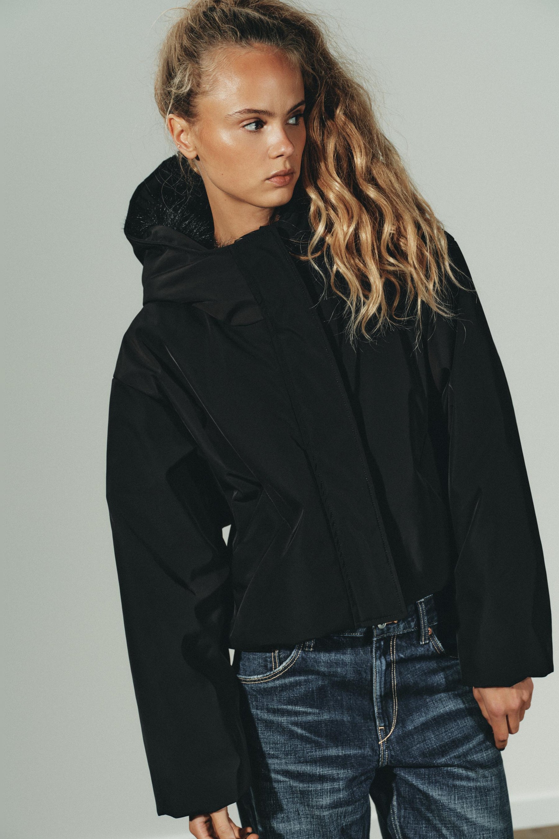 Quilted Jacket with Fur