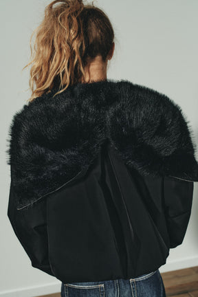 Quilted Jacket with Fur