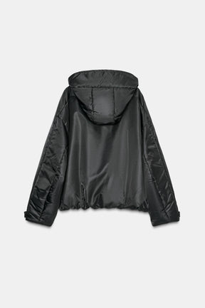 Windproof puffer jacket with