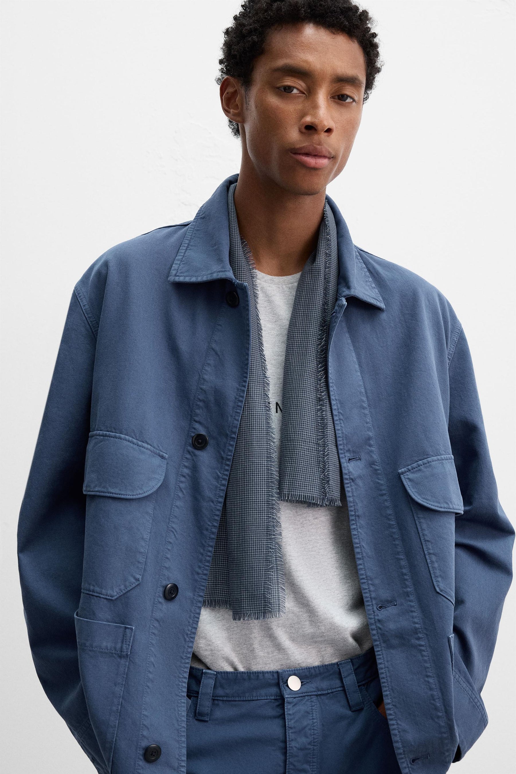 COTTON TEXTURED SCARF - Image 1