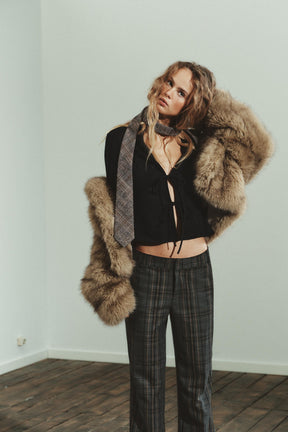 FAUX SUEDE SHIRT WITH