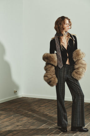 FAUX SUEDE SHIRT WITH