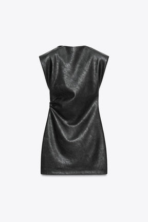 Faux Leather Dress