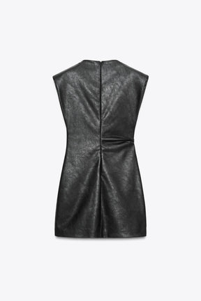 Faux Leather Dress