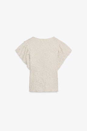 METALLIC JACQUARD TOP