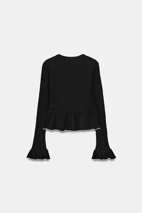 Soft Ruffled Cardigan