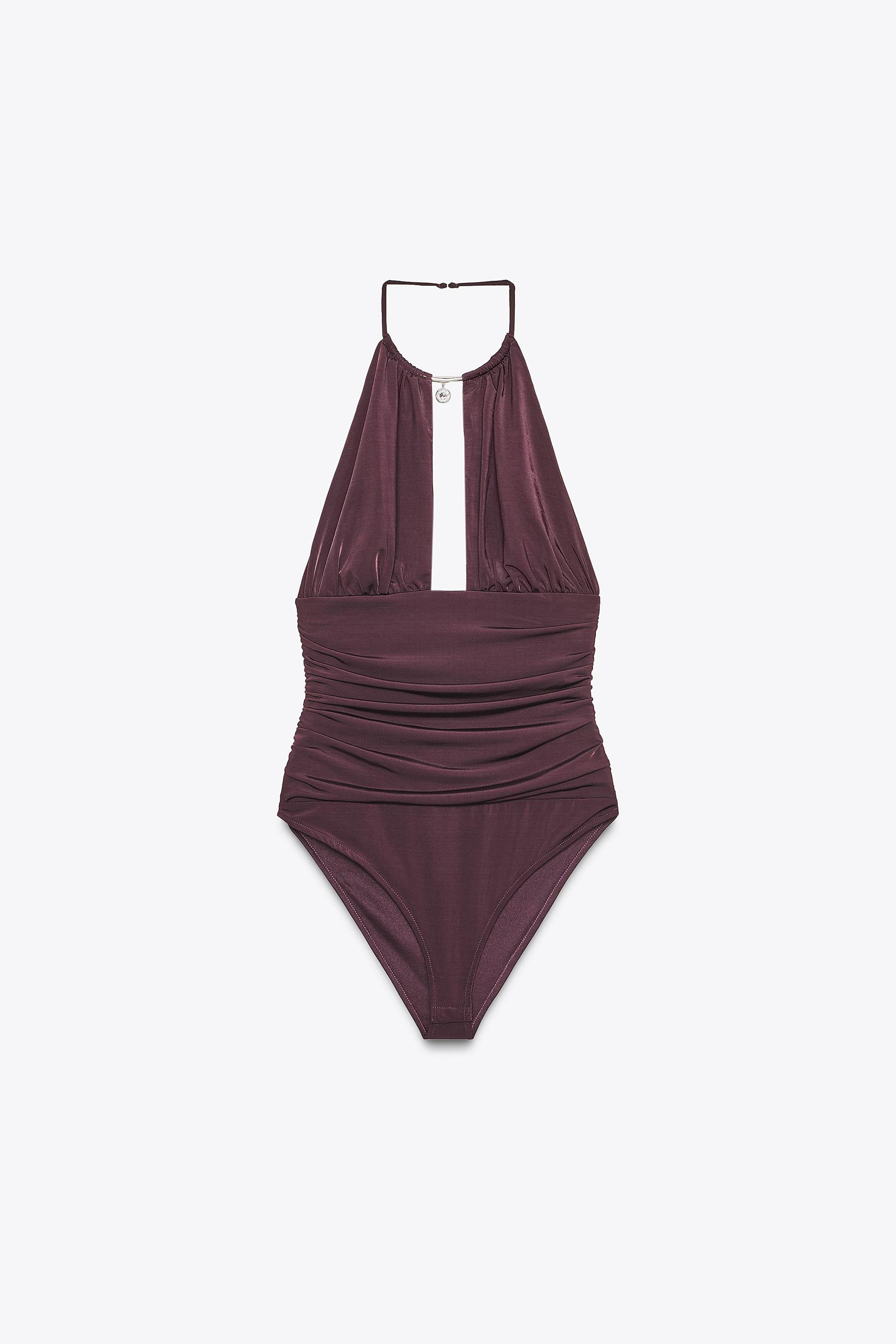 HALTERNECK DRAPED BODYSUIT