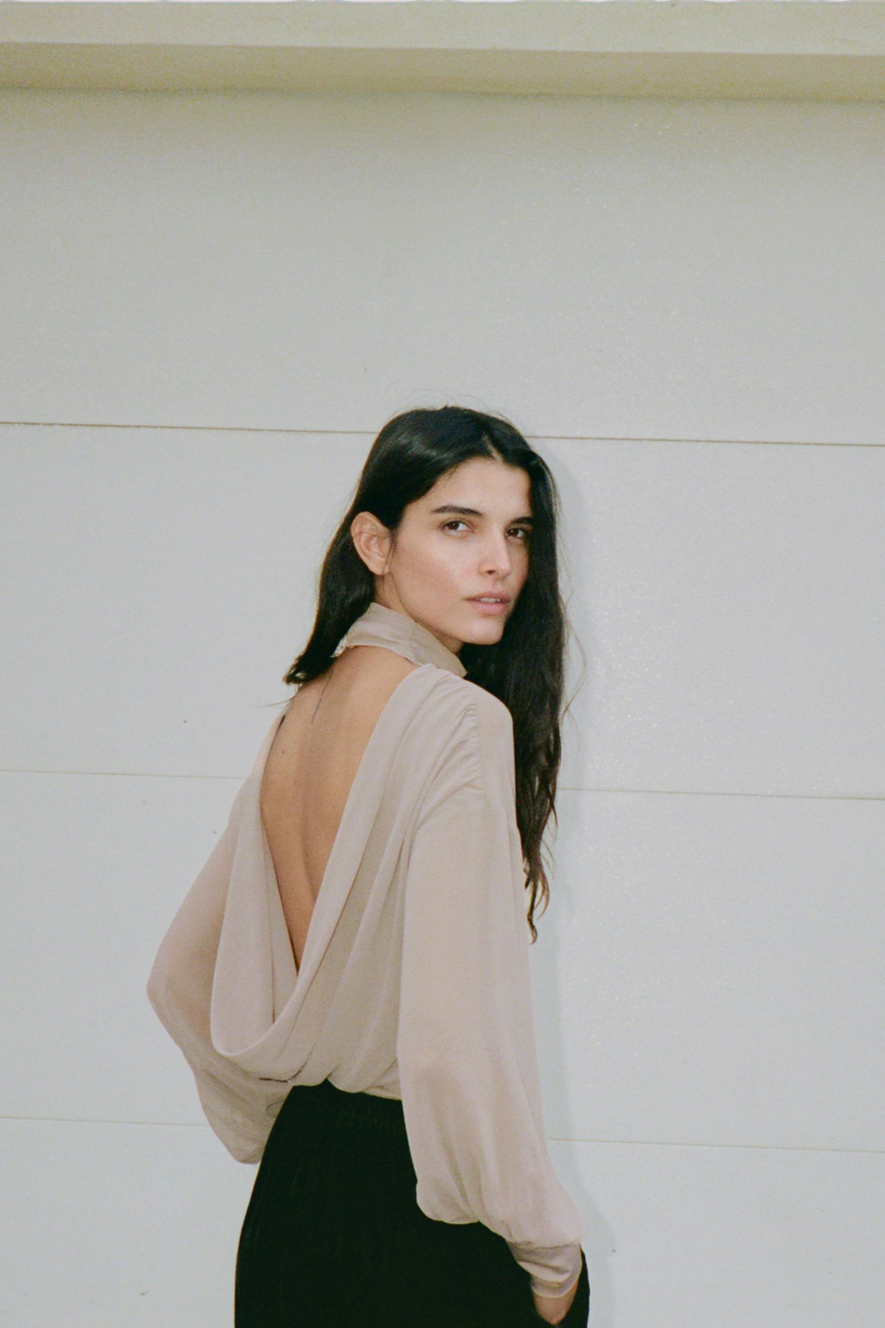 Georgette Bodysuit with Detail