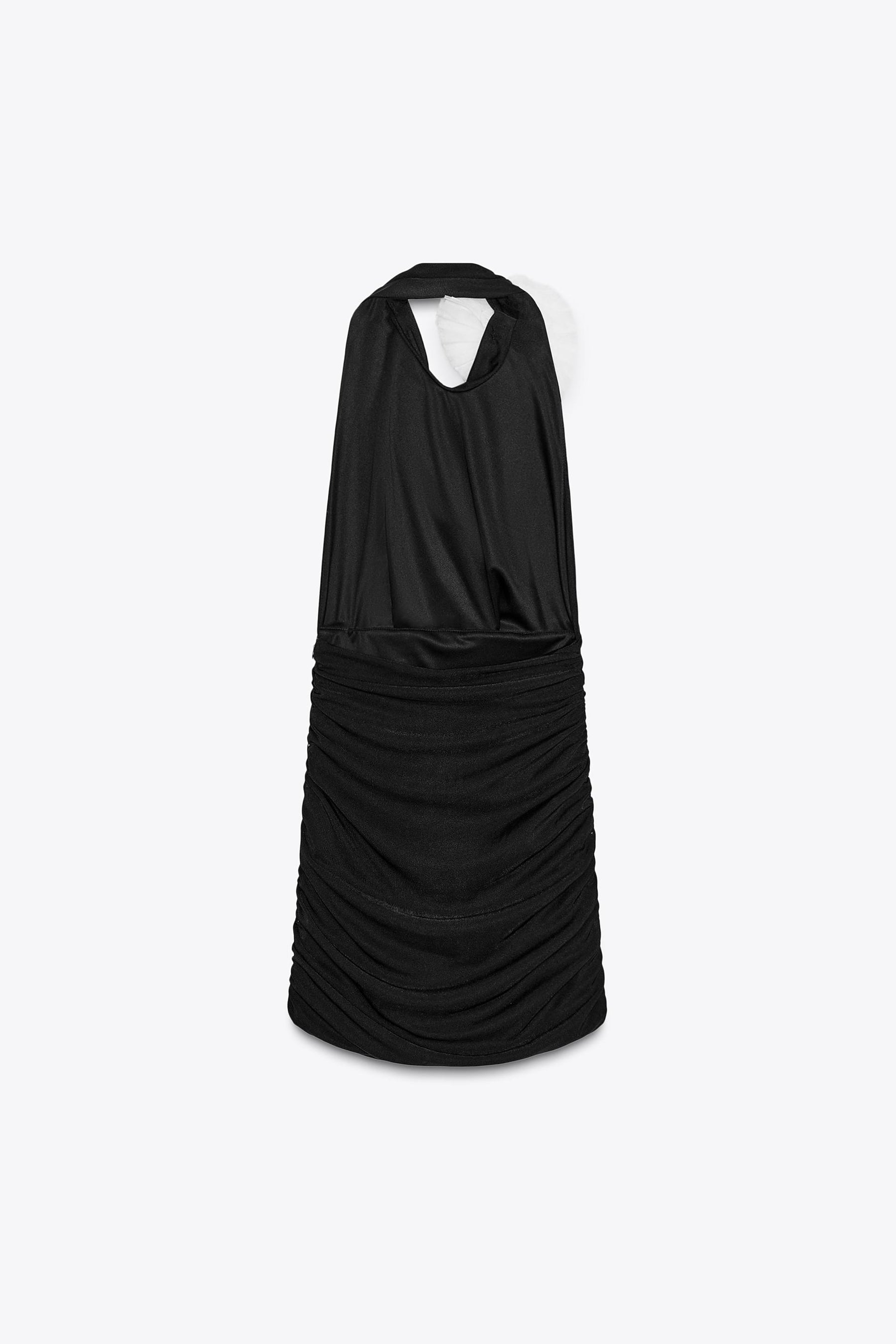 HALTER NECK SHORT DRESS WITH APPLIQUÉ FLOWER - Image 5