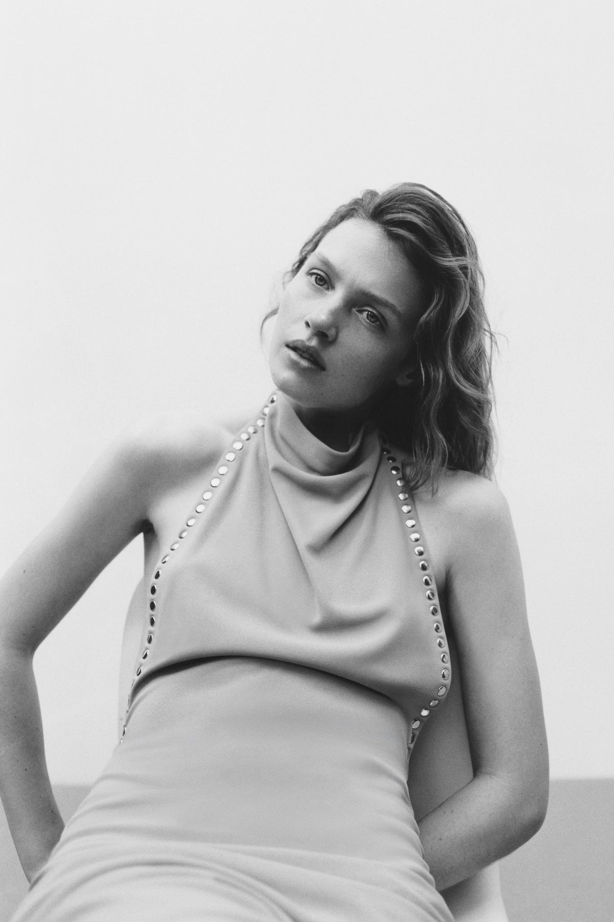 STUDDED HALTER DRESS - Image 2