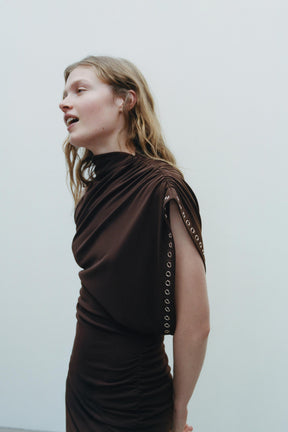 ASYMMETRIC SHORT DRESS WITH RUFFLES - Image 1