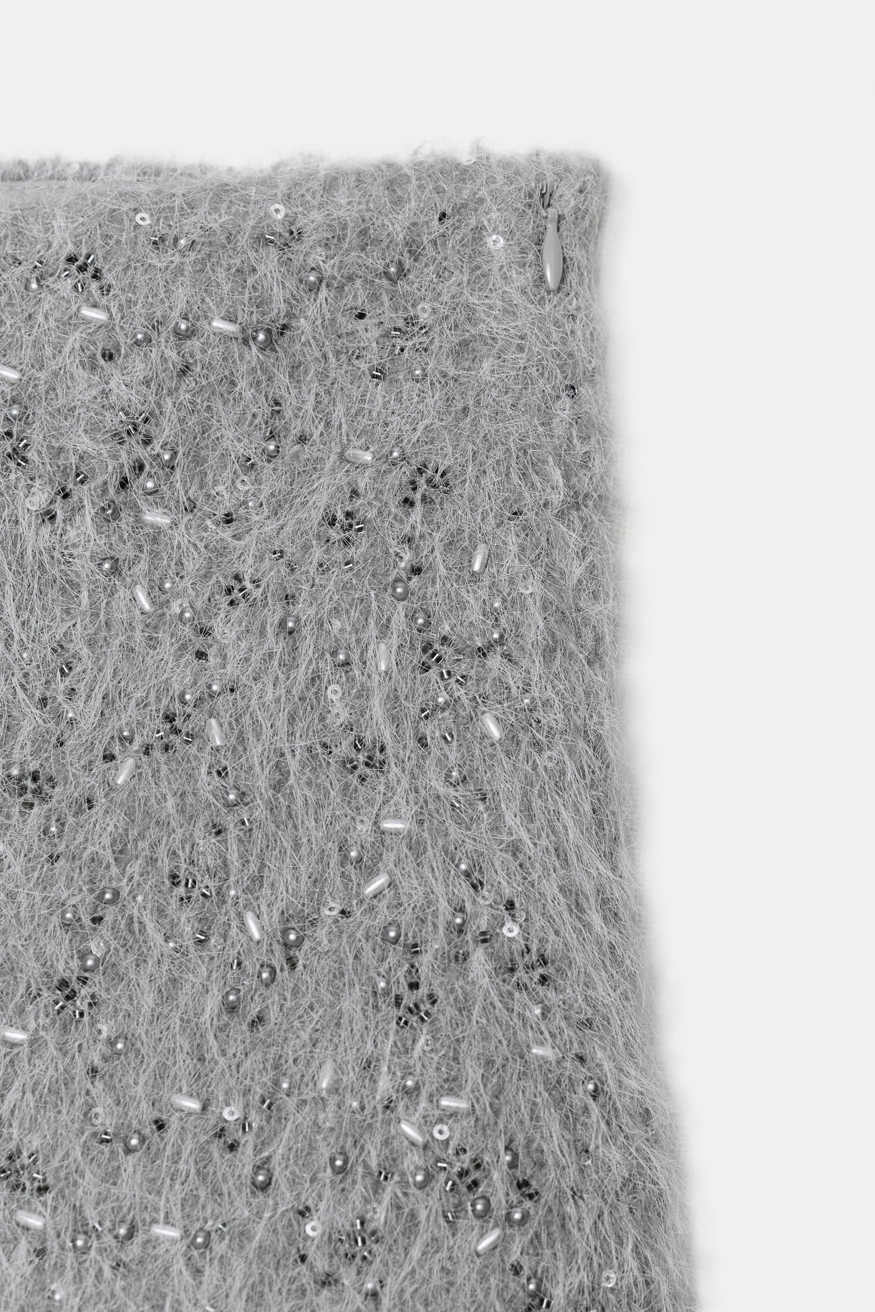 Faux fur beaded shorts