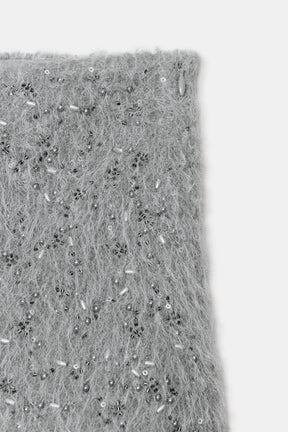 Faux Fur Beaded Shorts