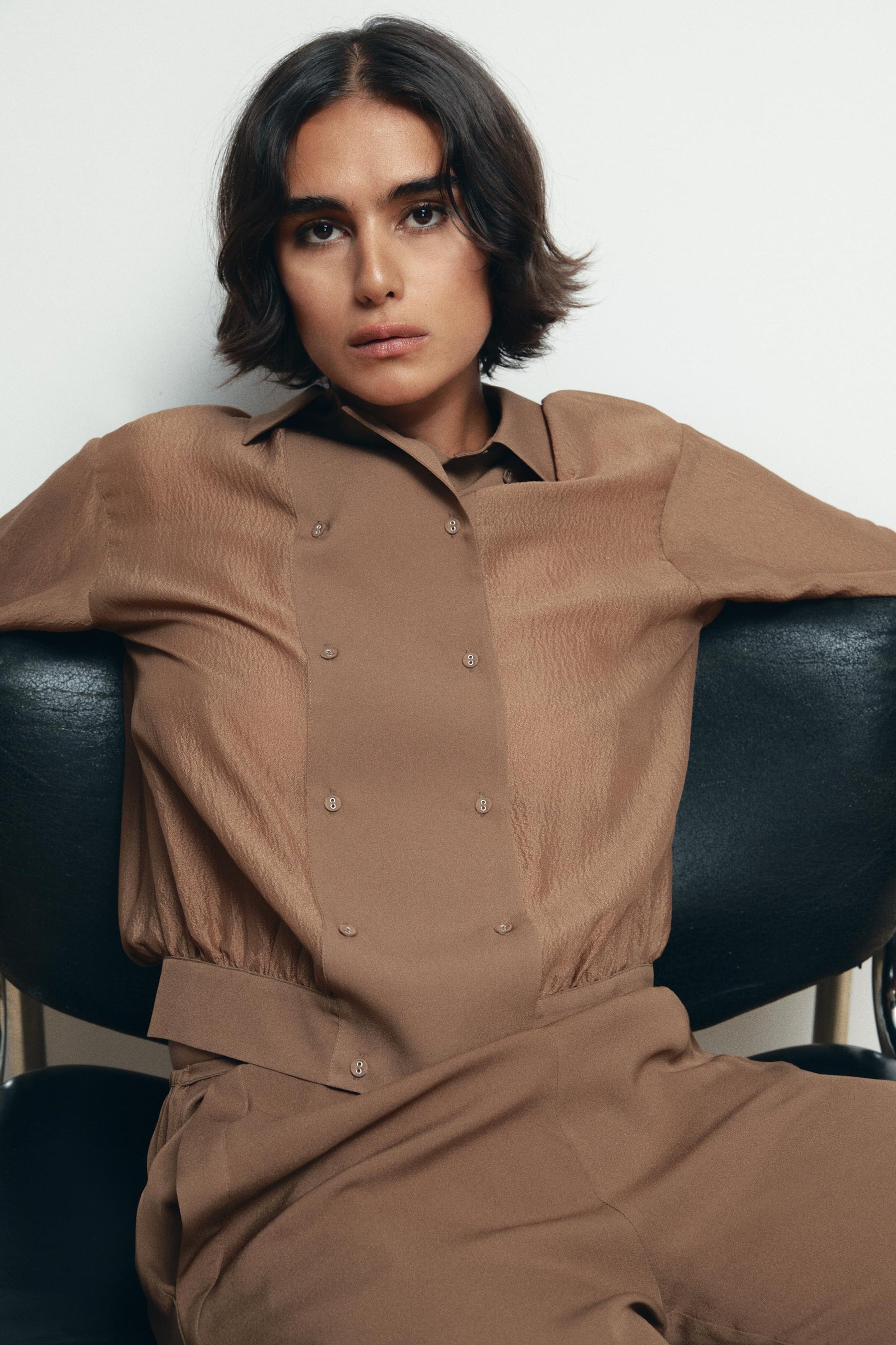 Silk Double-Breasted Shirt