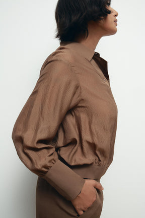 Silk Double-Breasted Shirt