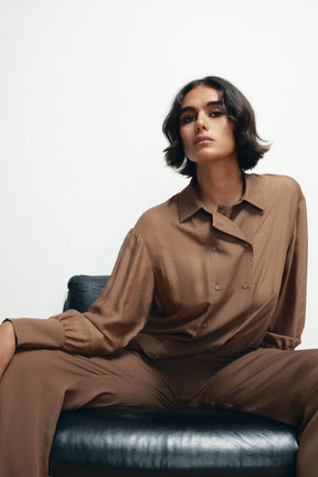 Silk Double-Breasted Shirt