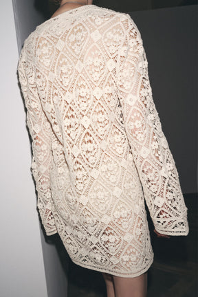 ZW COLLECTION CROCHET MINI DRESS - Image 3