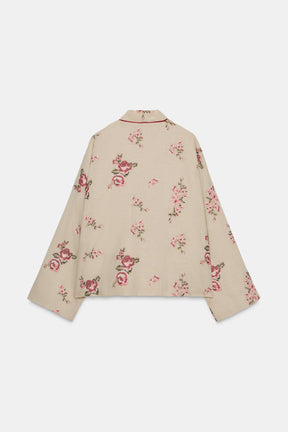 QUILTED JACKET WITH FLORAL EMBROIDERY - Image 4