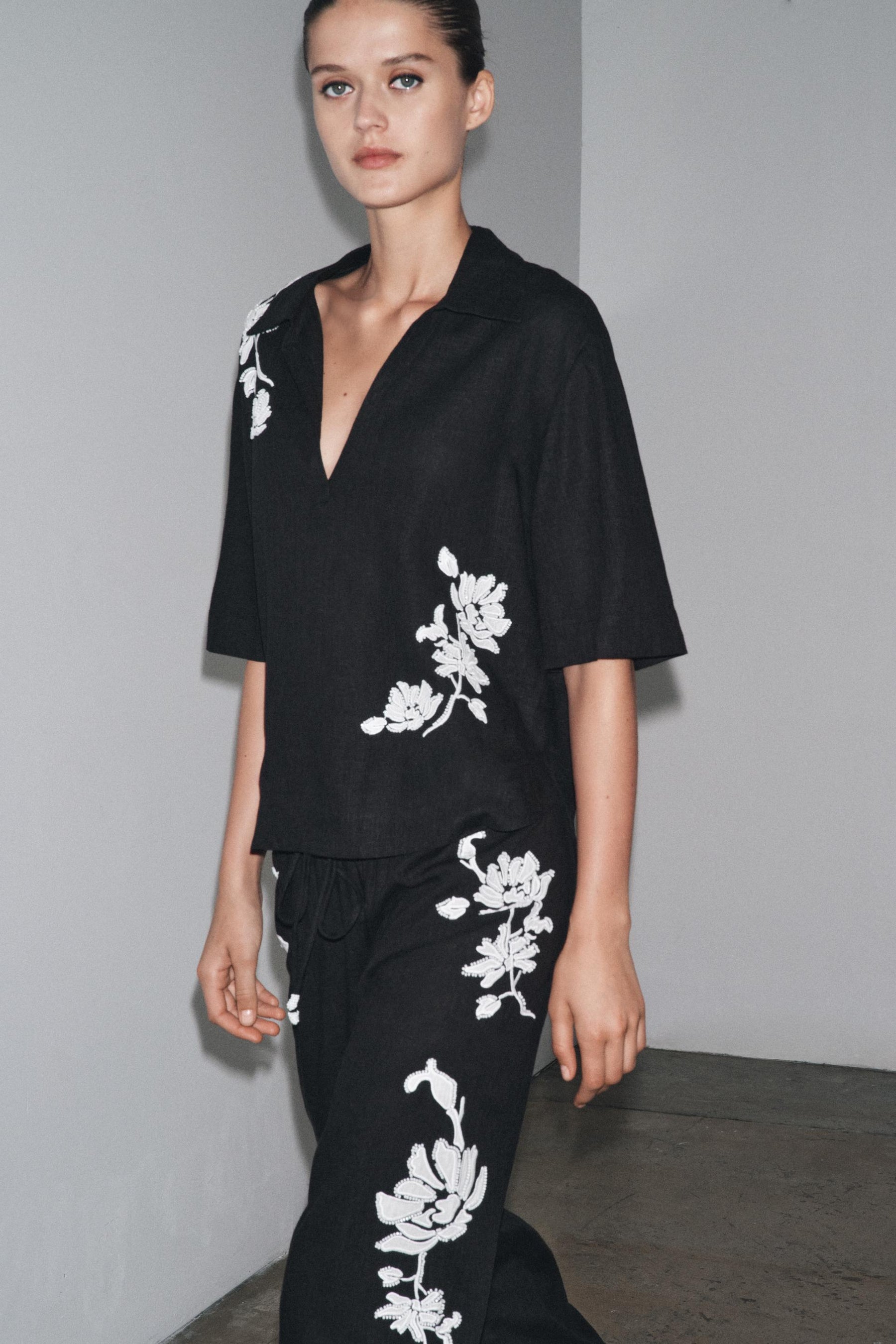 Beaded Embroidery Shirt