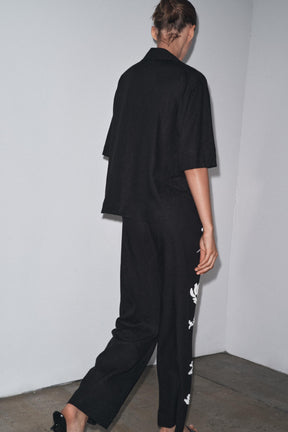 Beaded Embroidery Trousers