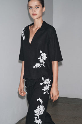 Beaded Embroidery Trousers