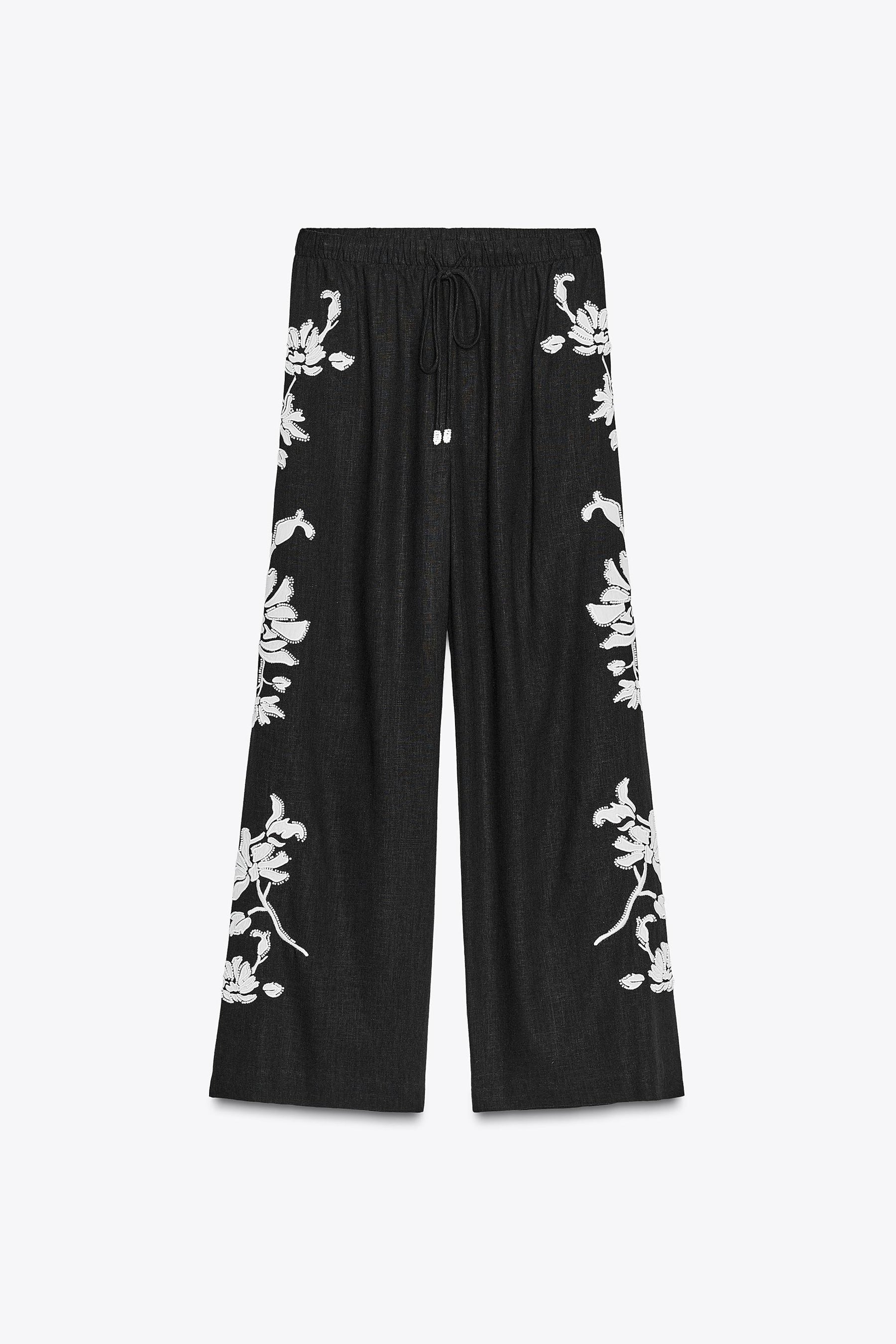 Beaded Embroidery Trousers
