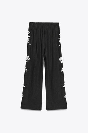 Beaded Embroidery Trousers