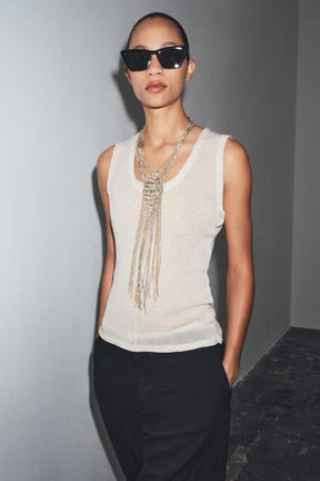 Wool Blend Sleeveless Top