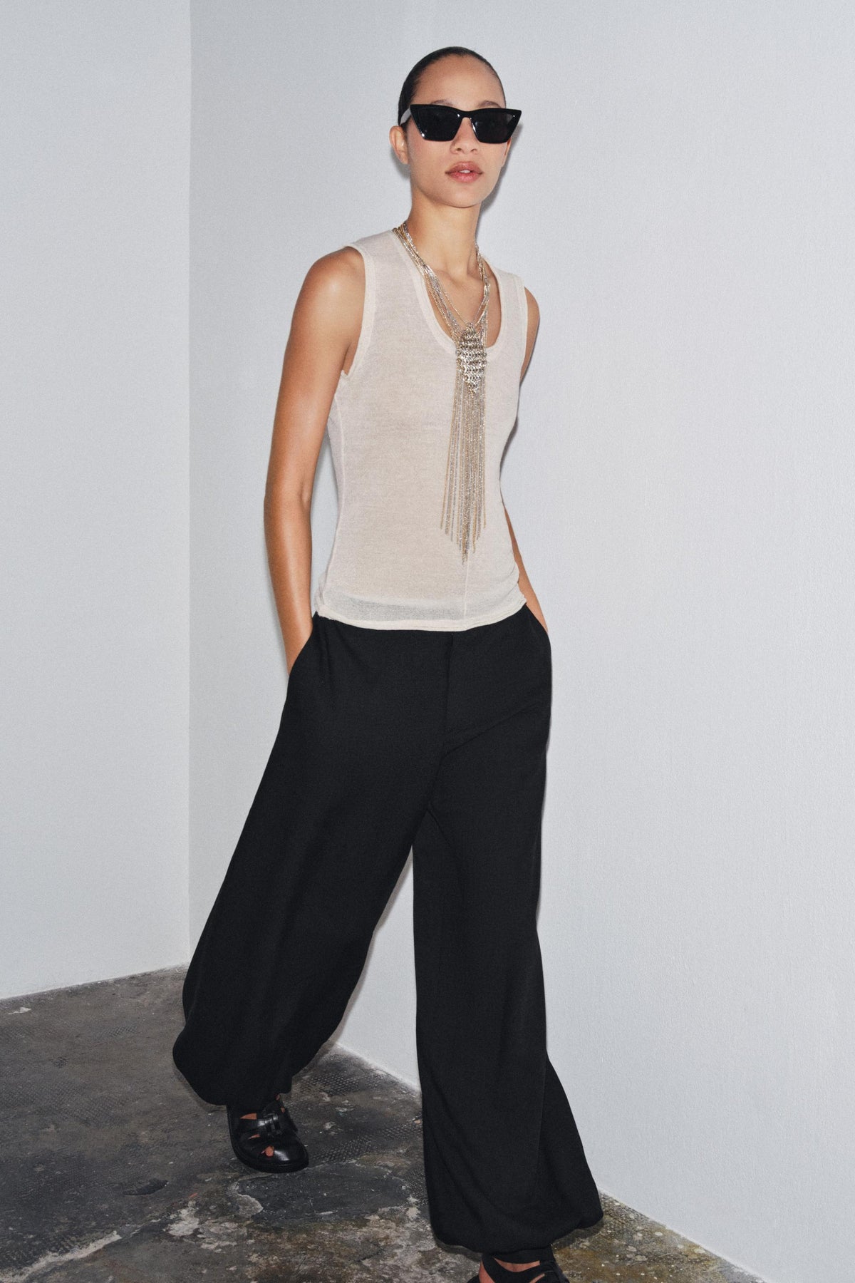 Wool Blend Sleeveless Top