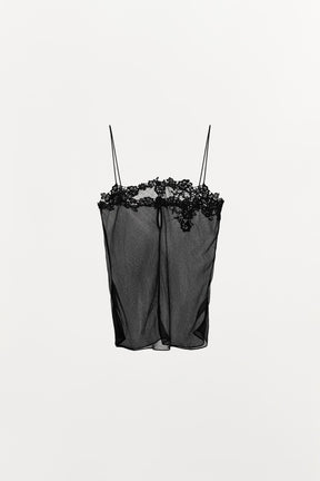 EMBROIDERED GEORGETTE TOP