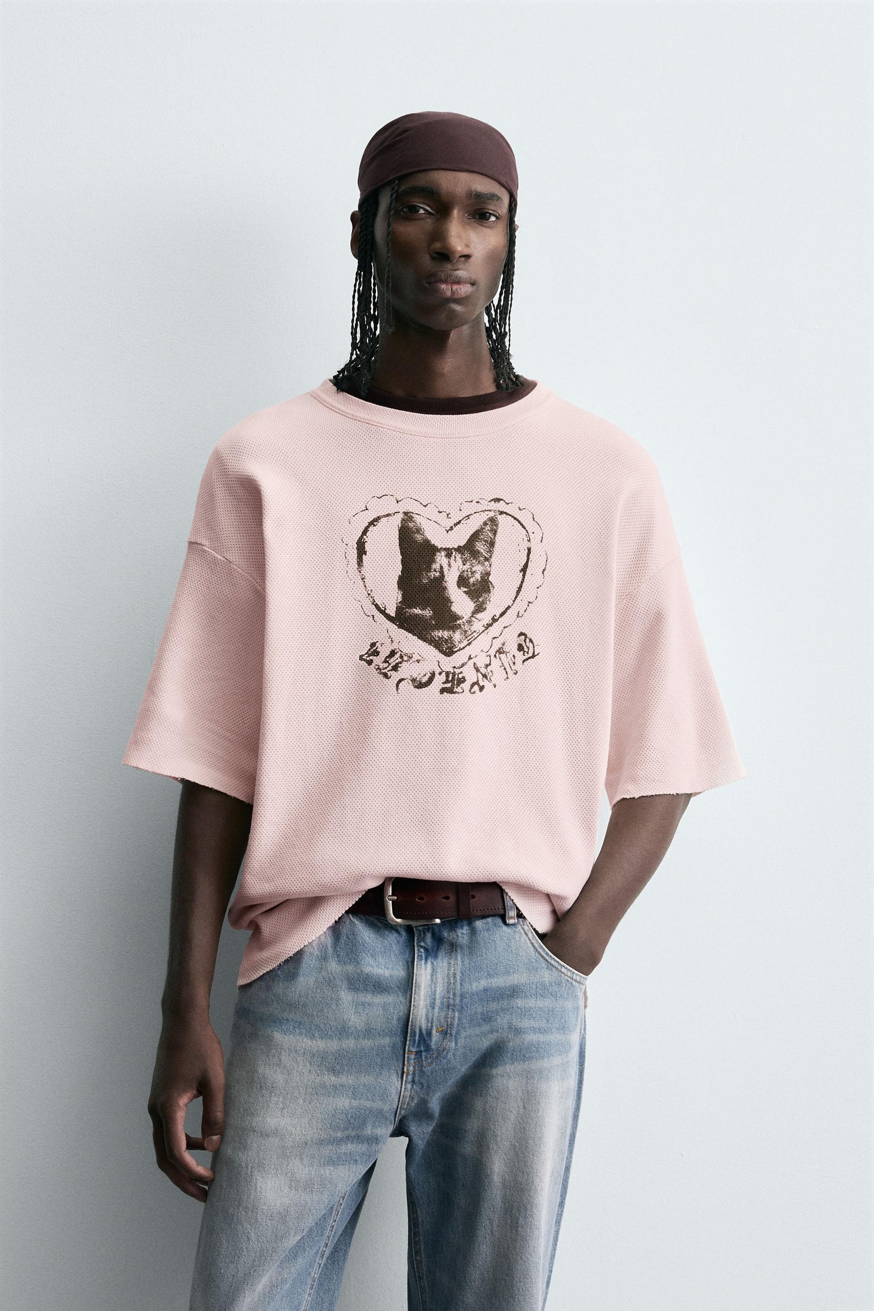 CONTRAST PRINT KNIT T-SHIRT - Image 2