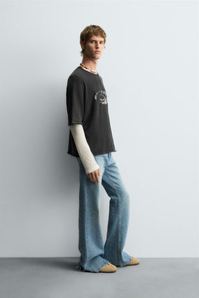 WASHED PRINTED KNIT T-SHIRT - Image 4