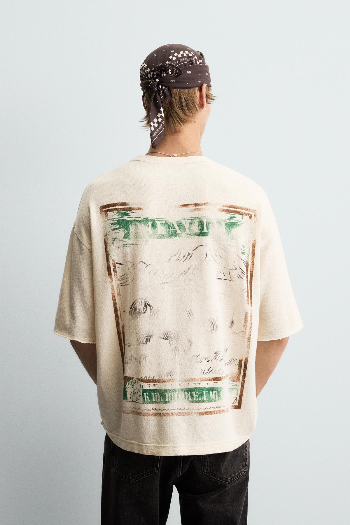 WASHED PRINTED KNIT T-SHIRT - Image 2