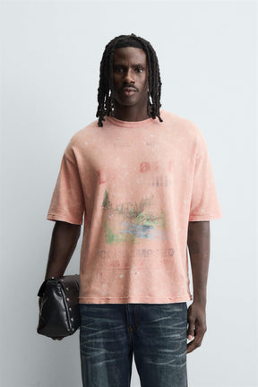 WASHED PRINTED KNIT T-SHIRT - Image 2