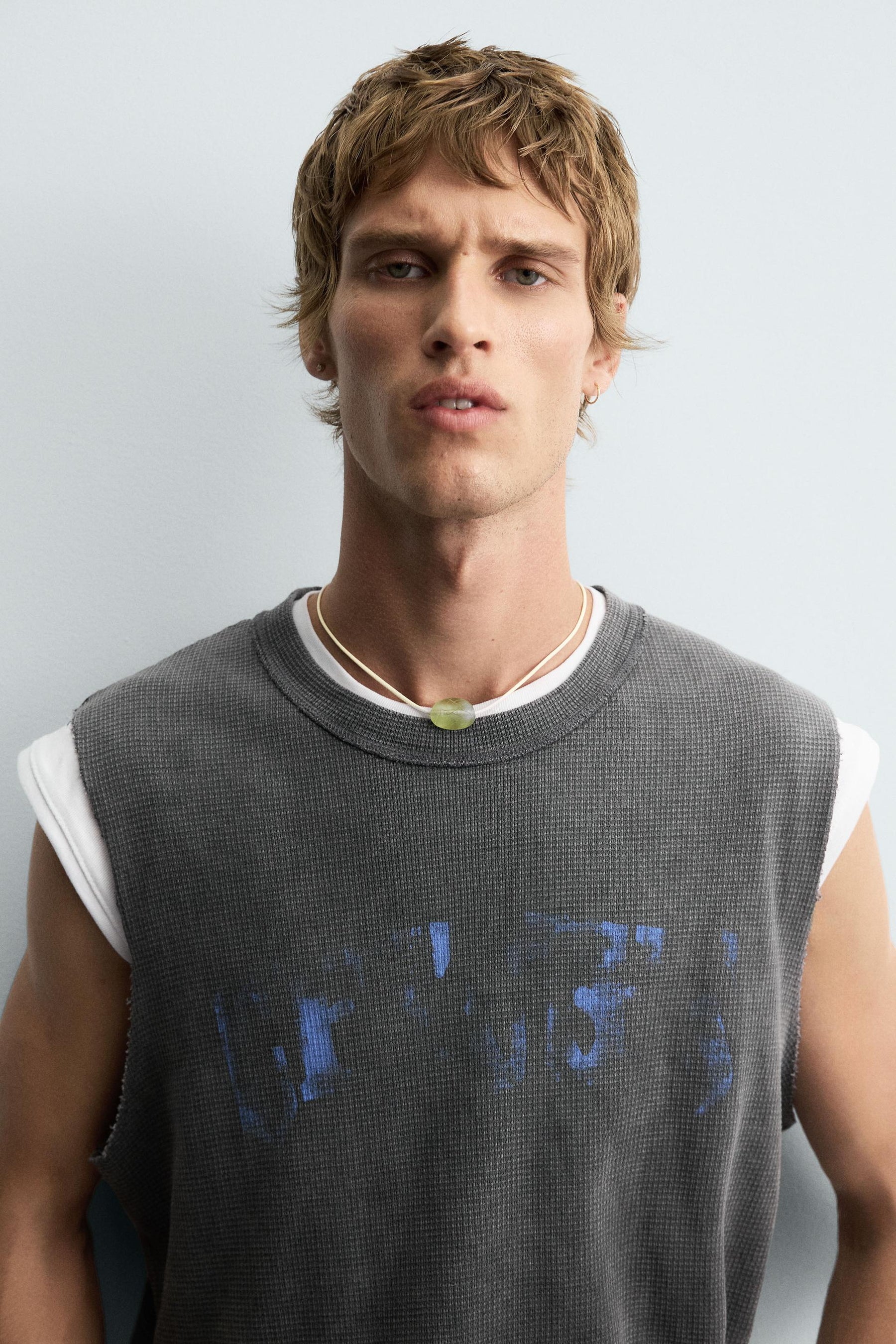 WASHED PRINT KNIT TANK TOP - Image 5