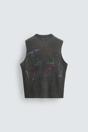 WASHED PRINT KNIT TANK TOP - Image 7