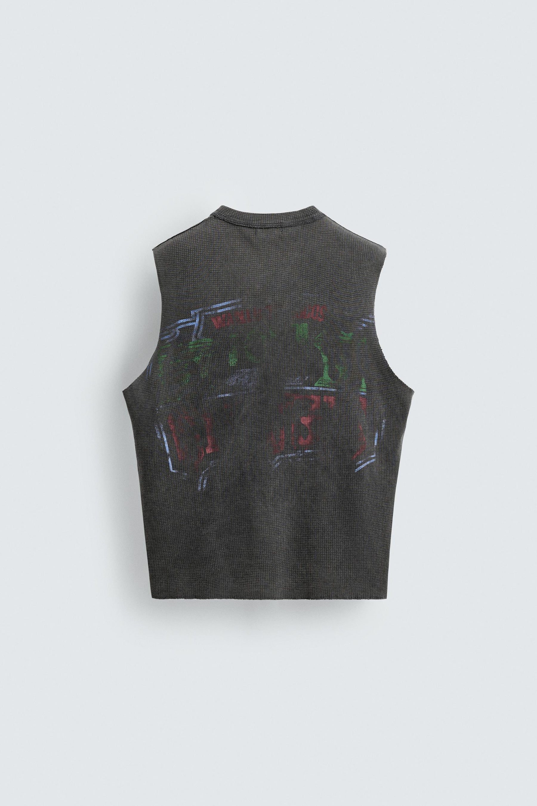 WASHED PRINT KNIT TANK TOP - Image 6