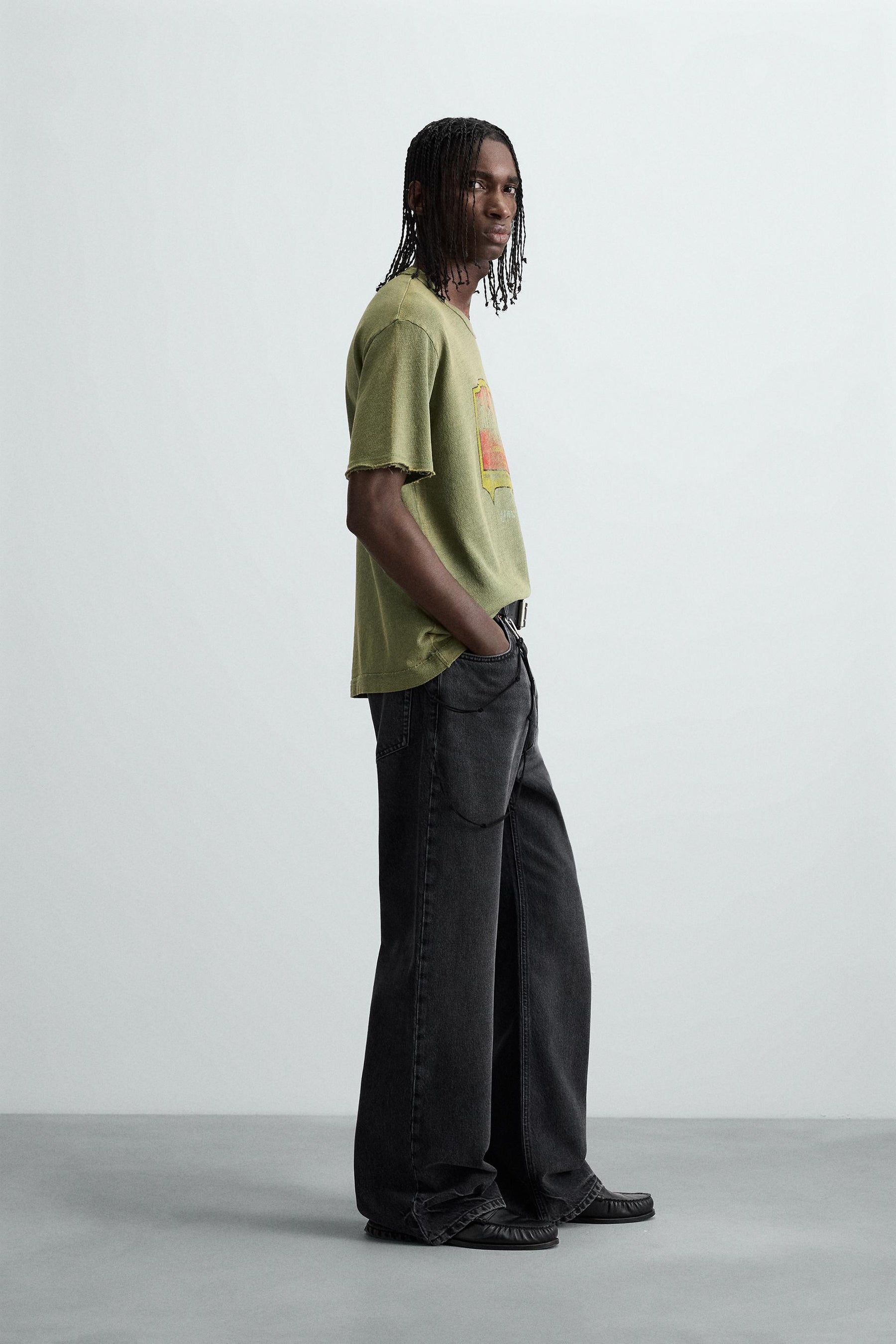 WASHED PRINT KNIT T-SHIRT - Image 4