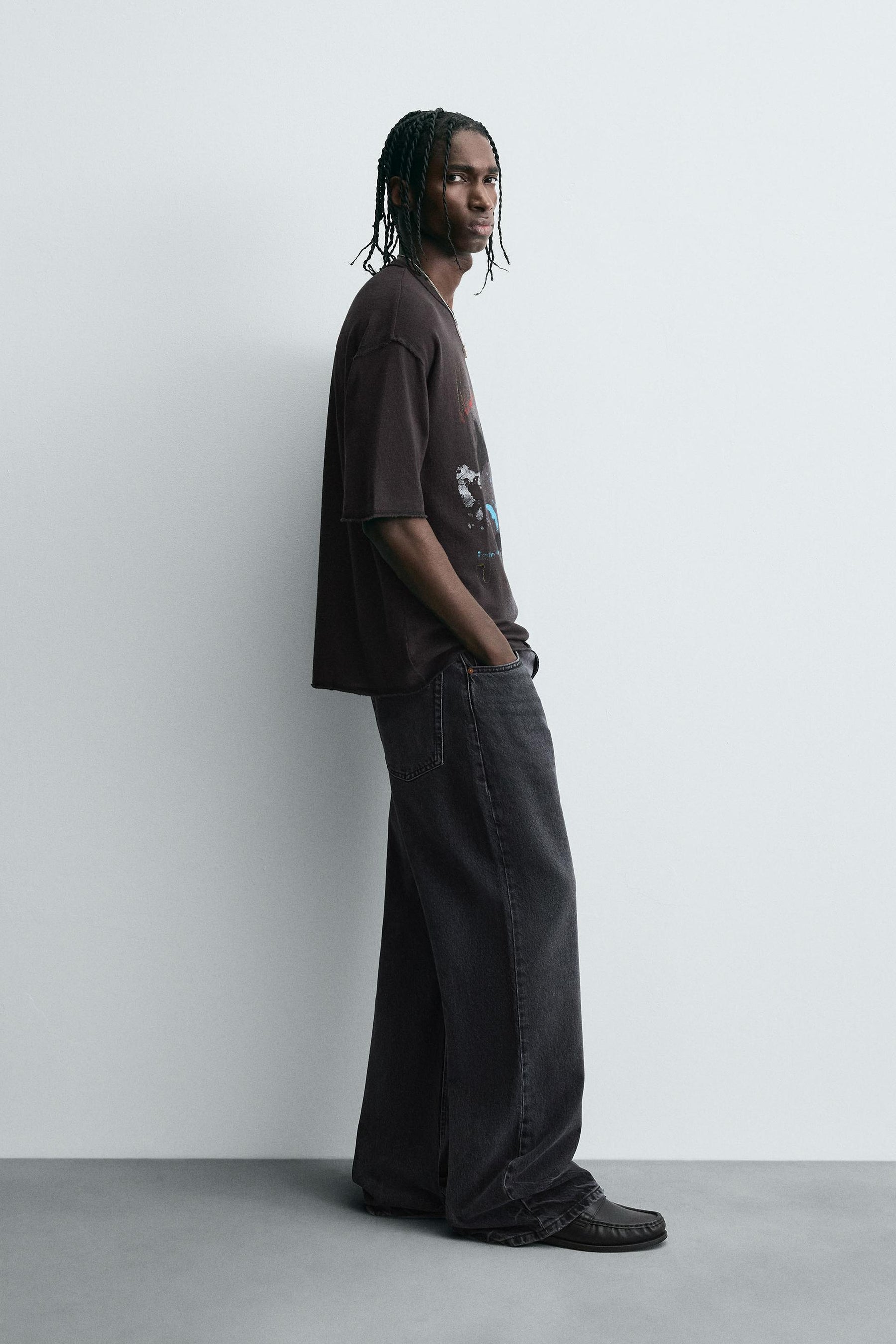 WASHED PRINTED KNIT T-SHIRT - Image 4