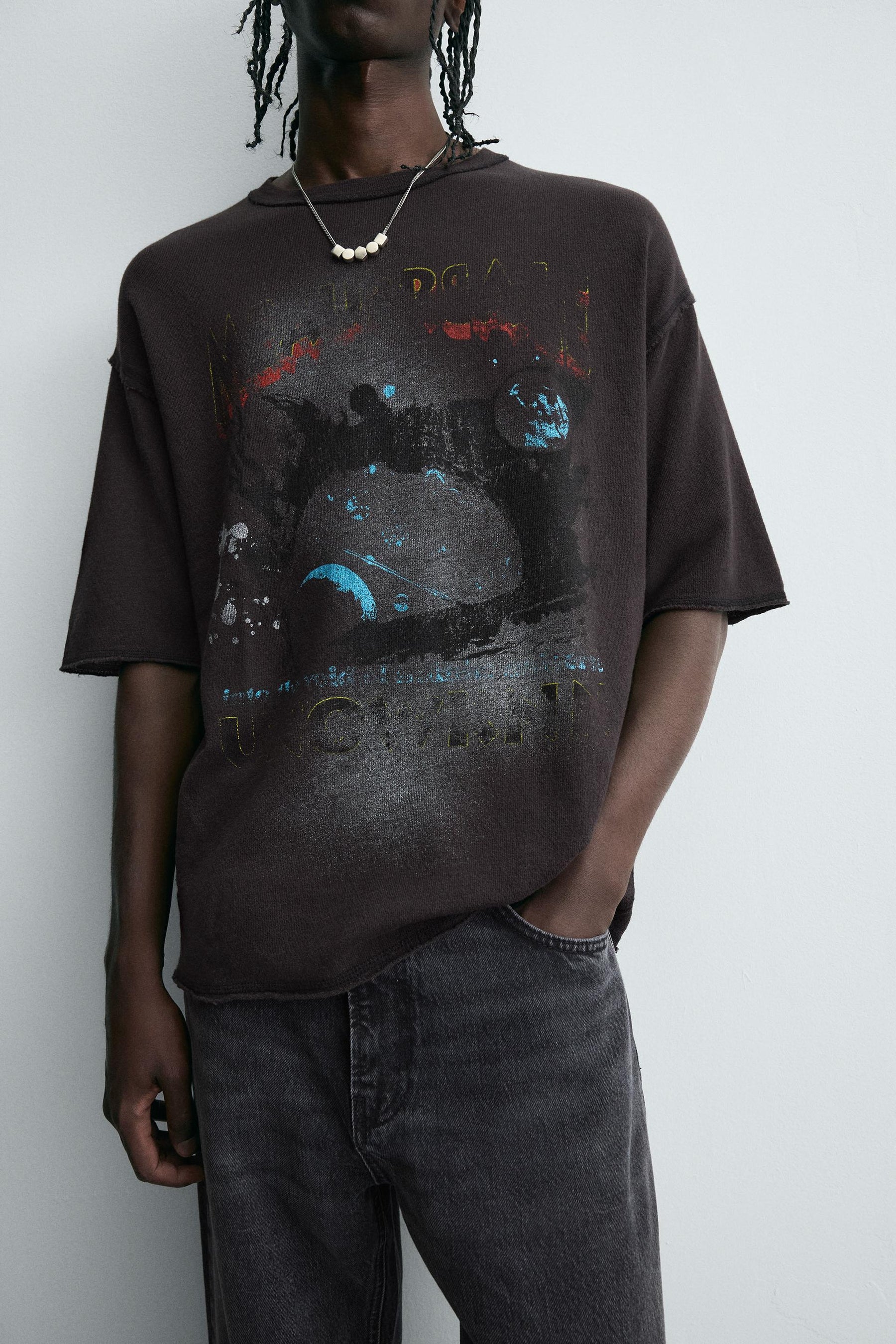 WASHED PRINTED KNIT T-SHIRT - Image 6