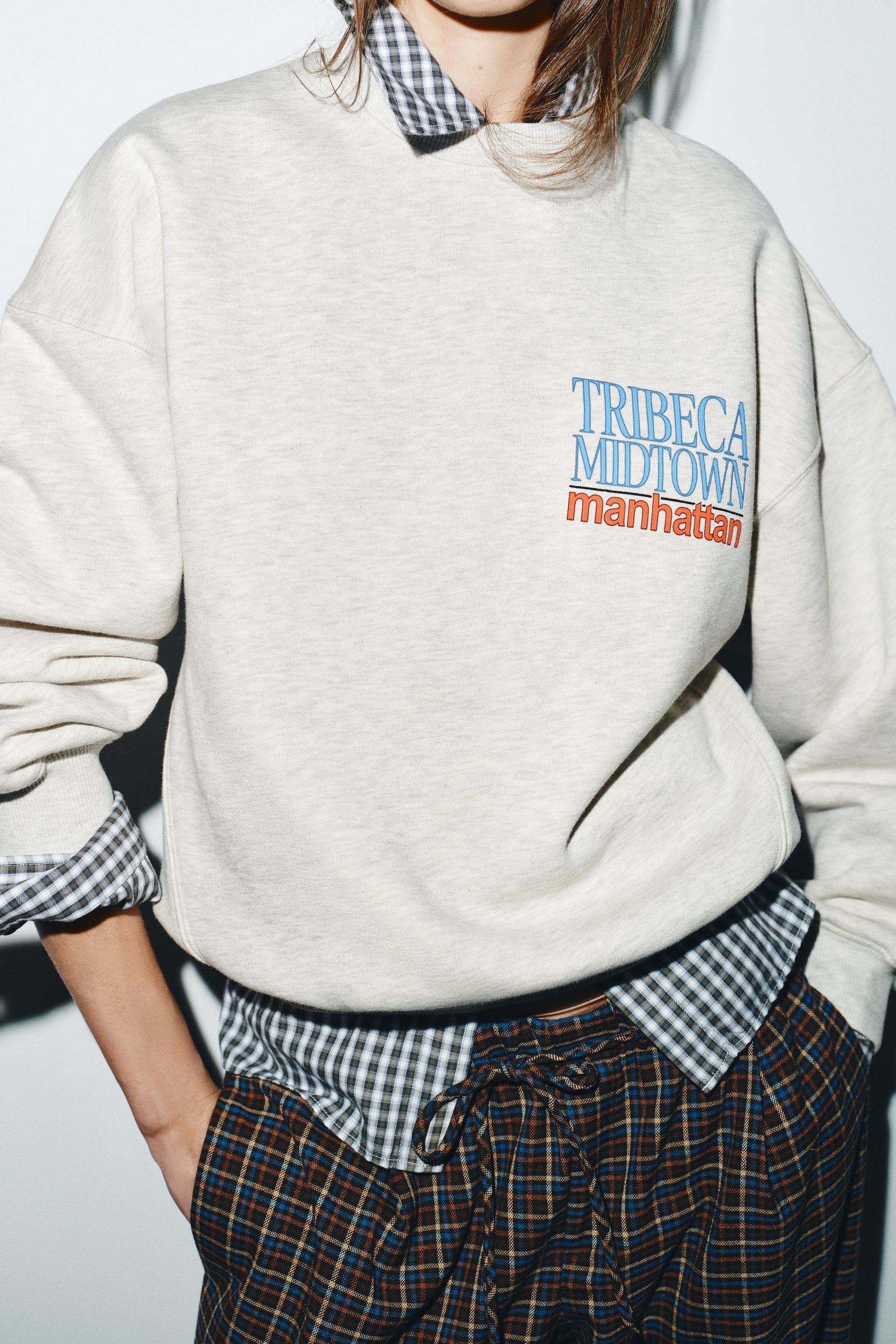Contrast Slogan Sweatshirt