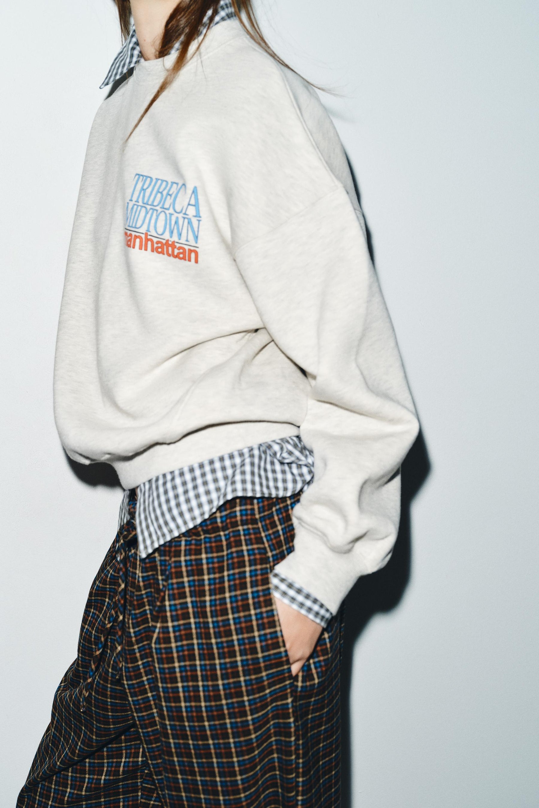 Contrast Slogan Sweatshirt